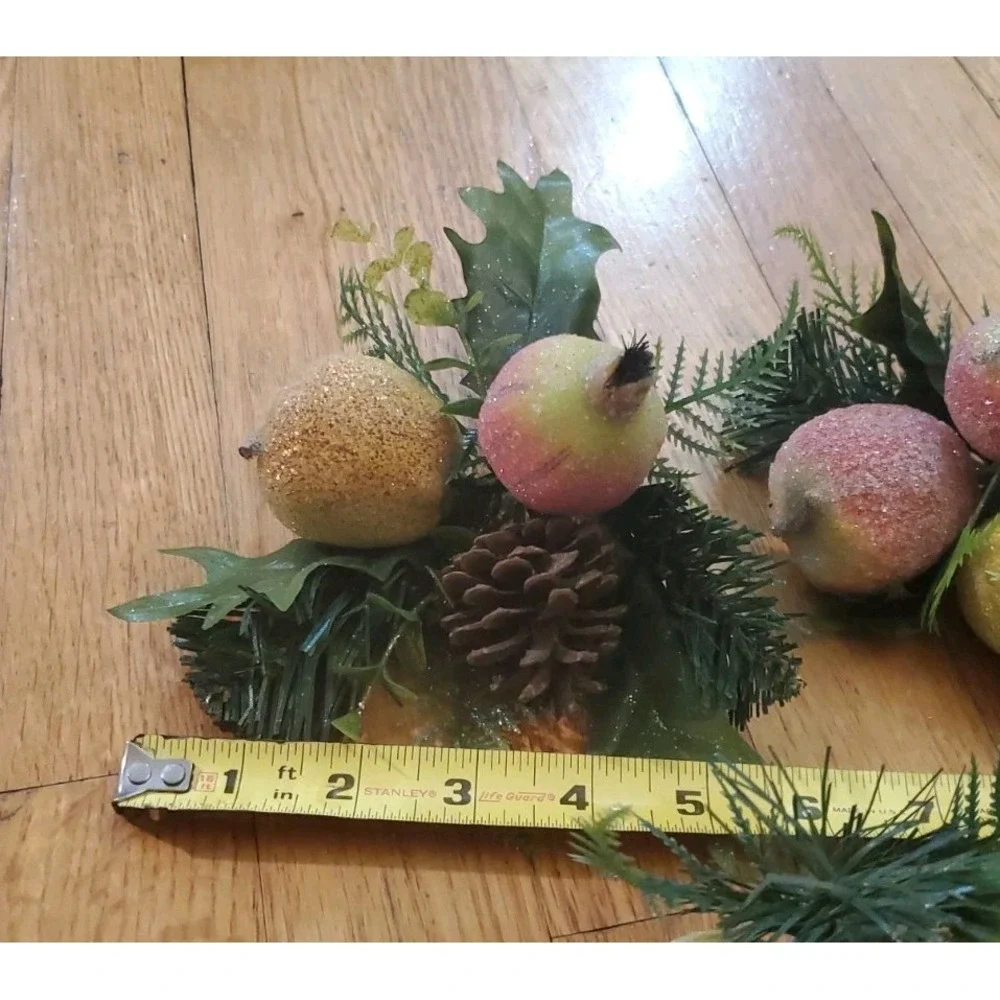 Artificial Pine Stem Floral Pick And Clip On Sugared Fruit Home Decor